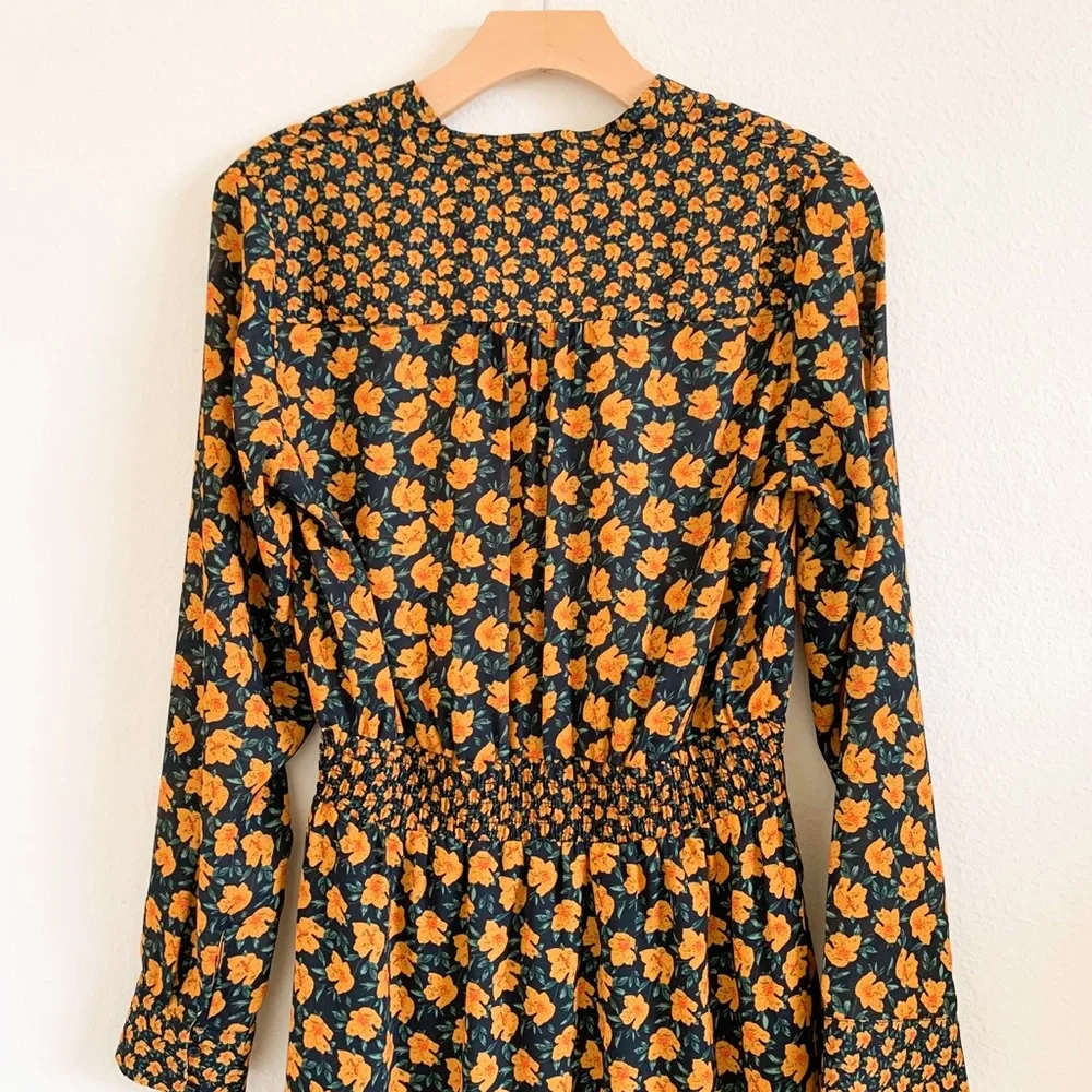 SAM EDELMAN Printed Smocked Tie Neck Dress - Picture 4 of 6